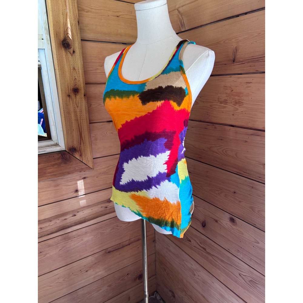 Vintage Tank Top Womens Large Multi Color Abstract Painterly Y2K 90s H.I.P.